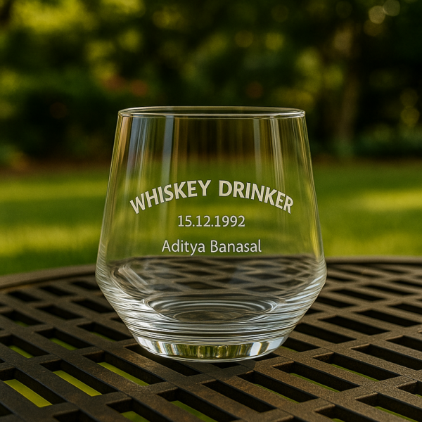 Personalized whiskey glass 310ml with deep engraving – custom monogram design featuring name, date, and text, luxury crystal whisky glass gift for men, dad, husband, or special occasions by Best2U.