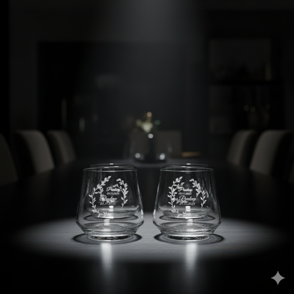 Best2U Personalized Premium 370ML Aqua Crystal Clear Whiskey Glass with deep engraving. Sturdy tumbler perfect for whiskey, scotch, bourbon, juice, and cocktails. Elegant crystal clarity with durable design, ideal for gifting and everyday use."