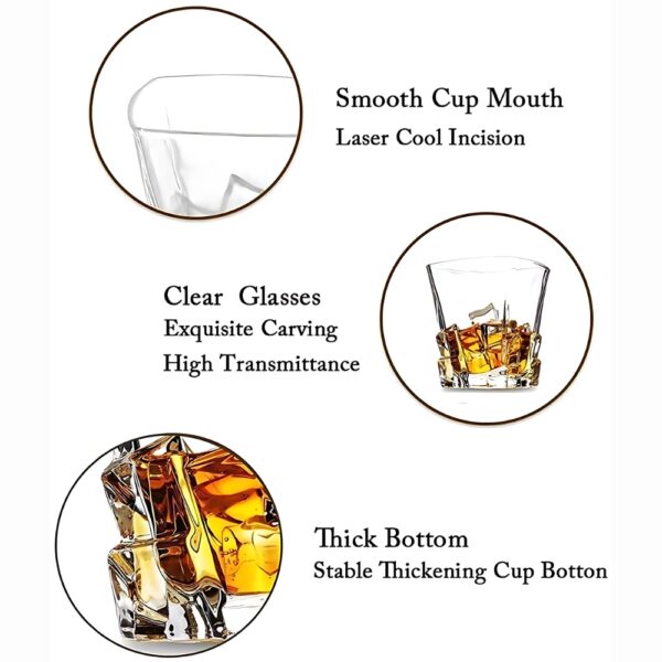 Personalized Engraved Whiskey Glass with Crystal-Cut Base – Custom Deep Etched Tumbler for Dad, Husband, Boss – Birthday, Wedding, Retirement, Father's Day Gift – 310ml Barware Glass