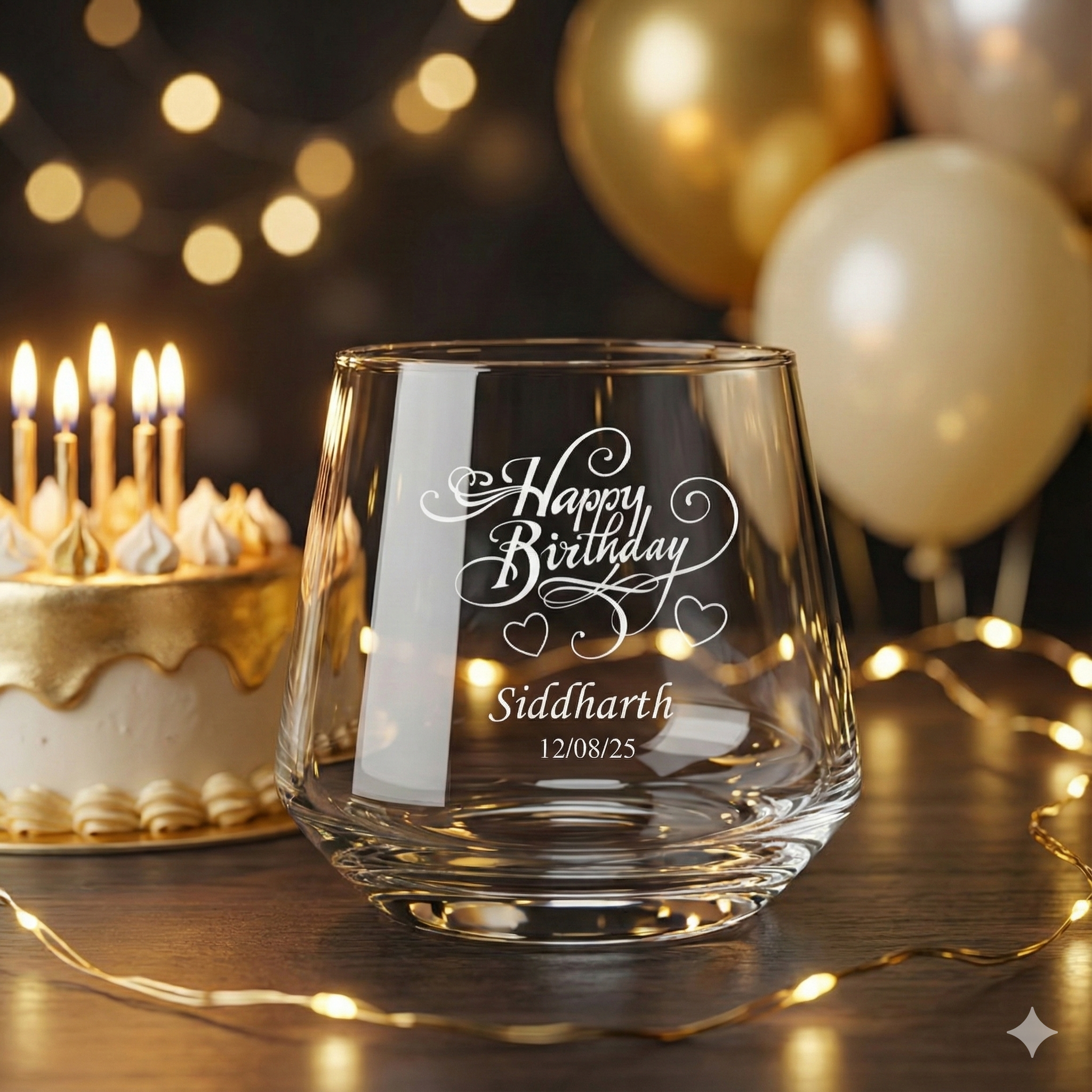 Personalized Engraved Whiskey Glass – Custom Name & Date Birthday Gift for Men, Dad, Husband | Premium Crystal Scotch Bourbon Glass 310 ml
