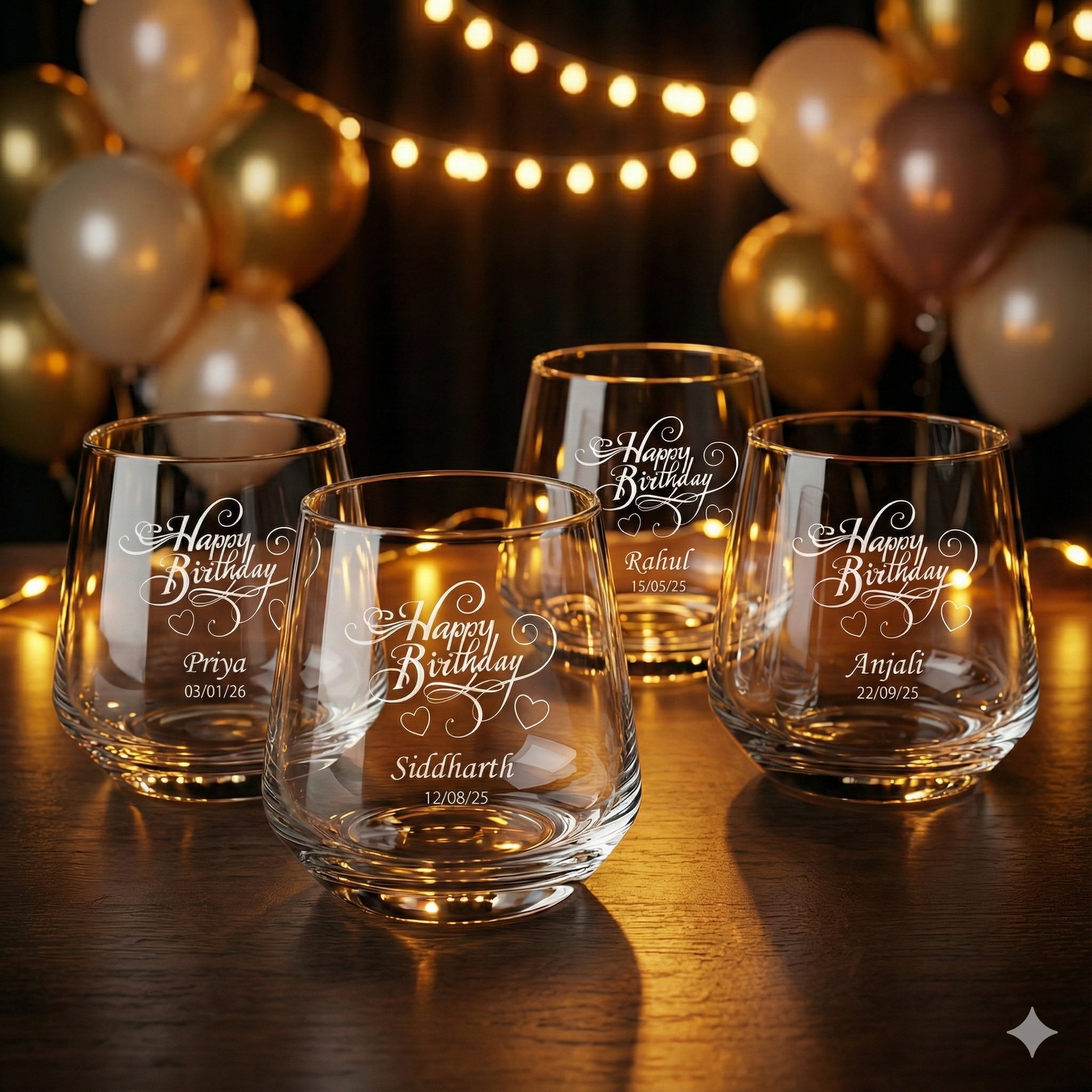 Personalized Engraved Whiskey Glass – Custom Name & Date Birthday Gift for Men, Dad, Husband | Premium Crystal Scotch Bourbon Glass 310 ml