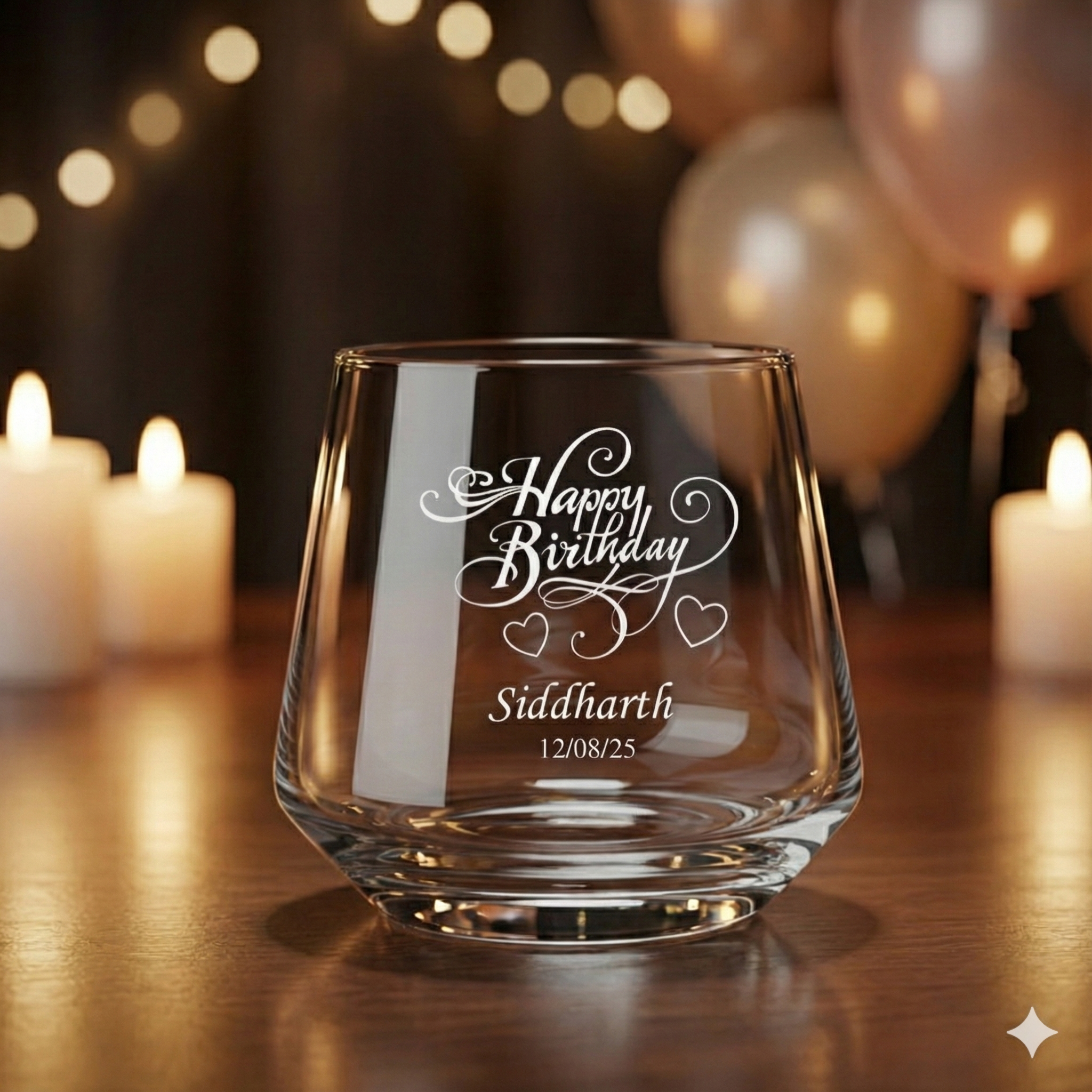 Personalized Engraved Whiskey Glass – Custom Name & Date Birthday Gift for Men, Dad, Husband | Premium Crystal Scotch Bourbon Glass 310 ml
