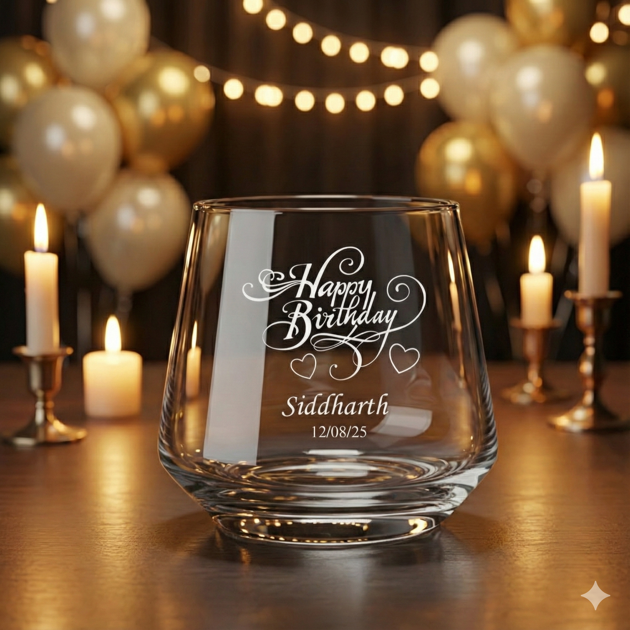 Personalized Engraved Whiskey Glass – Custom Name & Date Birthday Gift for Men, Dad, Husband | Premium Crystal Scotch Bourbon Glass 310 ml