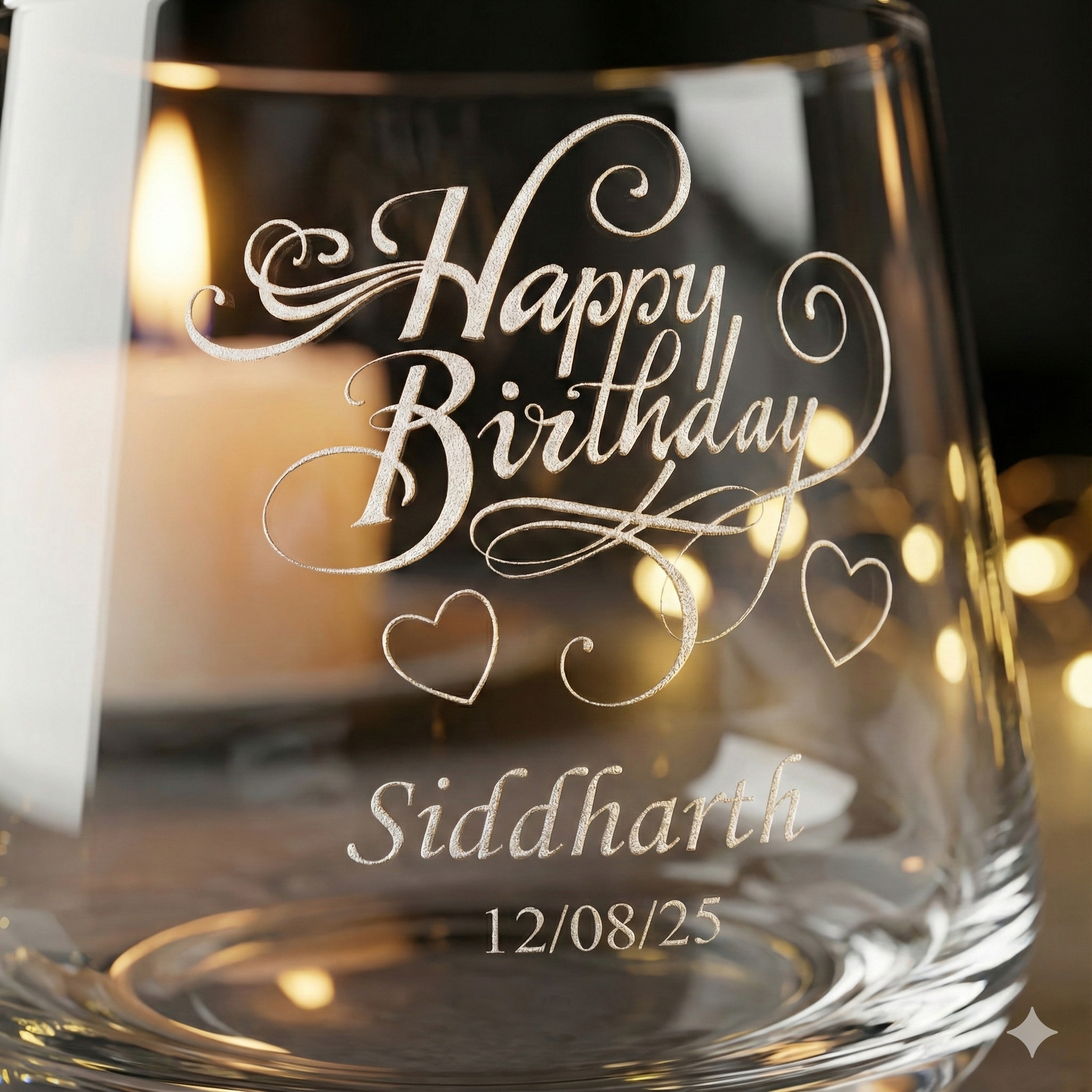 Personalized Engraved Whiskey Glass – Custom Name & Date Birthday Gift for Men, Dad, Husband | Premium Crystal Scotch Bourbon Glass 310 ml