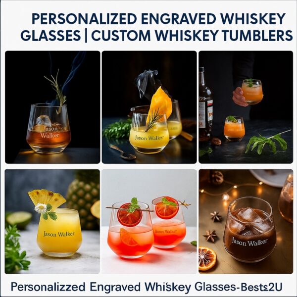 Custom Engraved Birthday Whiskey Glass – Personalized Tumbler with Name & Date – Unique Gift for Him