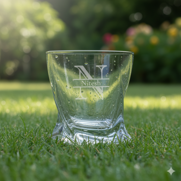 Engraved Crystal Whisky Glass – Custom Name & Initial Monogram, Perfect Gift for Any Occasion