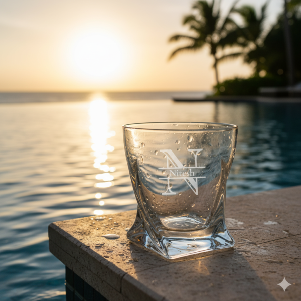 Engraved Crystal Whisky Glass – Custom Name & Initial Monogram, Perfect Gift for Any Occasion