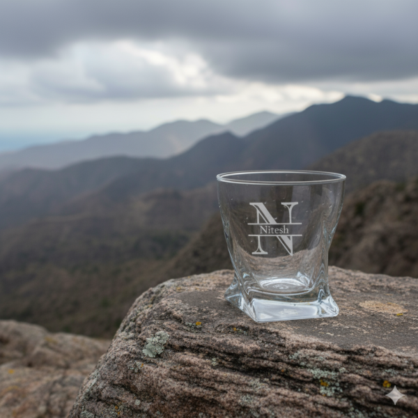 Engraved Crystal Whisky Glass – Custom Name & Initial Monogram, Perfect Gift for Any Occasion