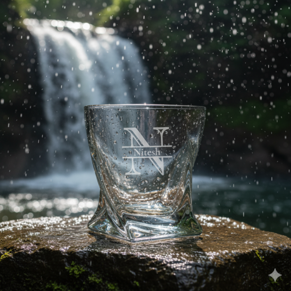 Engraved Crystal Whisky Glass – Custom Name & Initial Monogram, Perfect Gift for Any Occasion