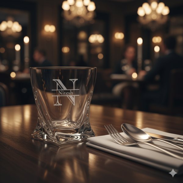 Engraved Crystal Whisky Glass – Custom Name & Initial Monogram, Perfect Gift for Any Occasion