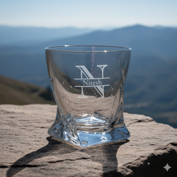 Engraved Crystal Whisky Glass – Custom Name & Initial Monogram, Perfect Gift for Any Occasion
