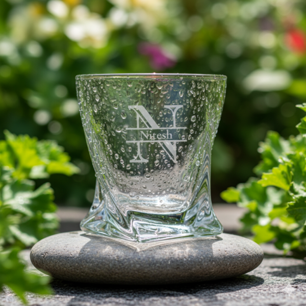 Engraved Crystal Whisky Glass – Custom Name & Initial Monogram, Perfect Gift for Any Occasion