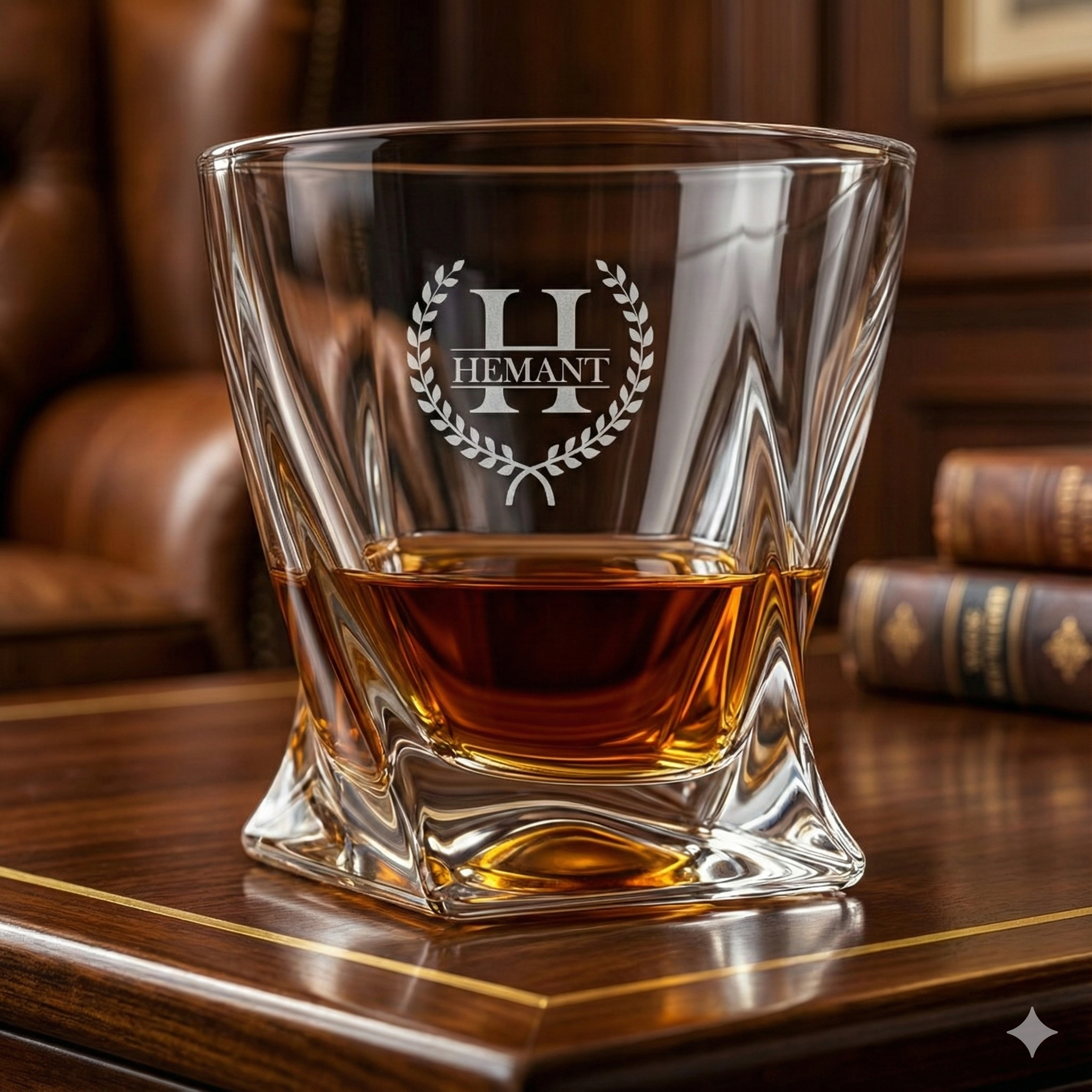 Personalized Whiskey Glass – Custom Engraved Scotch or Bourbon Glass Gift for Men Deep Etched Barware for Dad, Husband, Groomsman