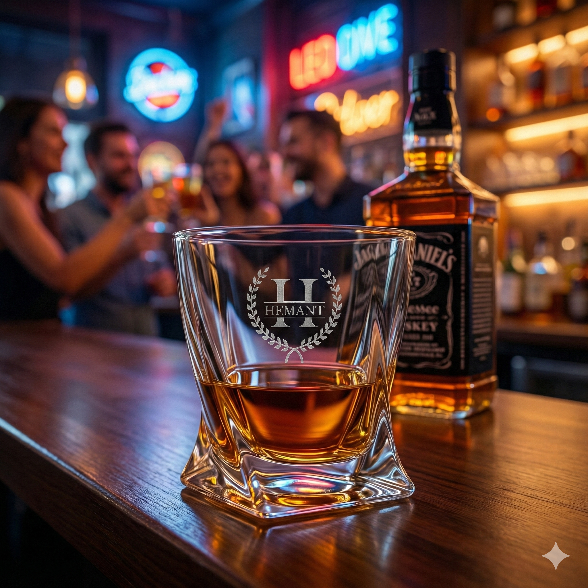 Personalized Whiskey Glass – Custom Engraved Scotch or Bourbon Glass Gift for Men Deep Etched Barware for Dad, Husband, Groomsman