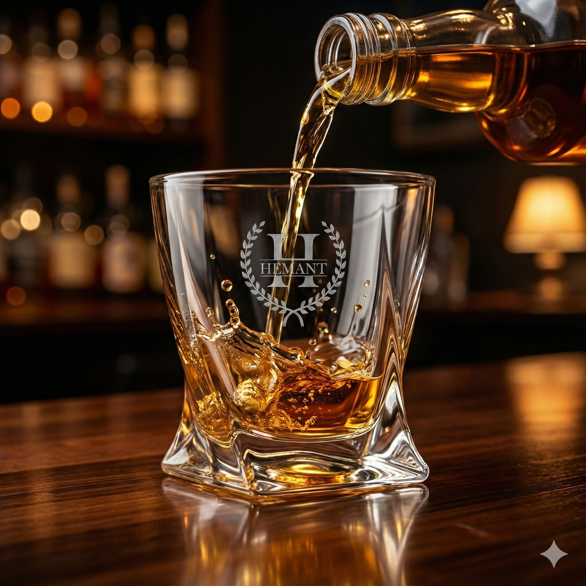 Personalized Whiskey Glass – Custom Engraved Scotch or Bourbon Glass Gift for Men Deep Etched Barware for Dad, Husband, Groomsman